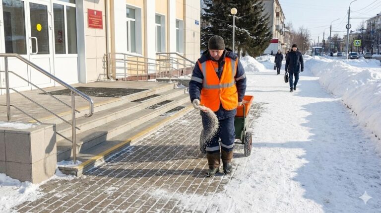 Противогололёдная обработка объектов: безопасность в зимний период